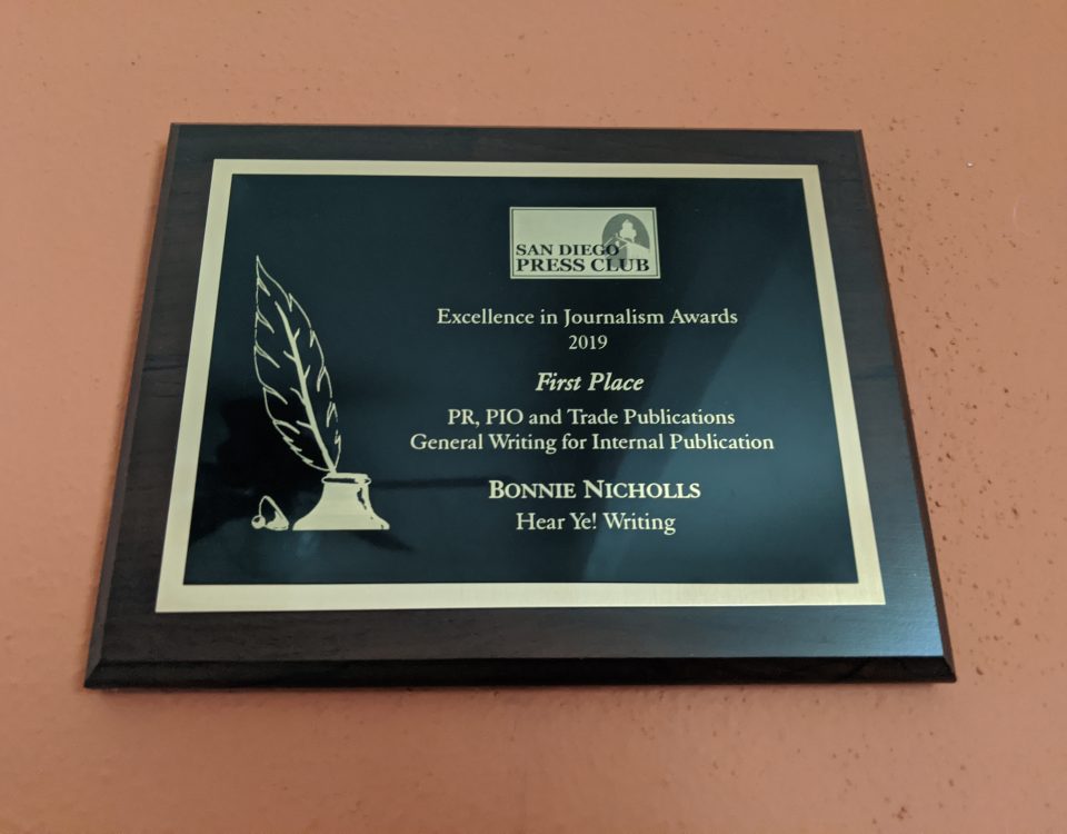 Bonnie Nicholls won two 2019 San Diego Press Club awards