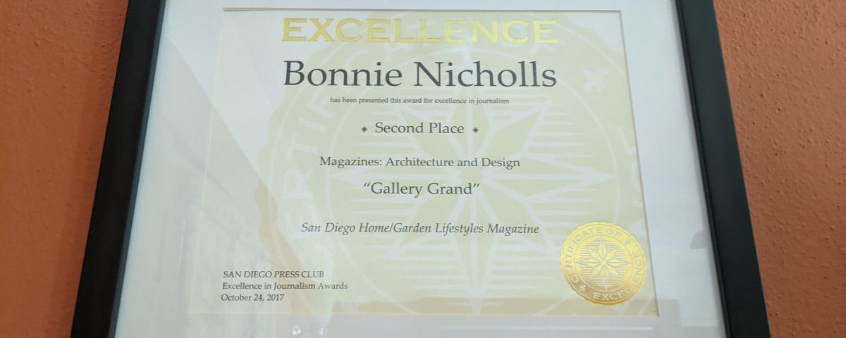 2017 San Diego Press Club award for Bonnie Nicholls